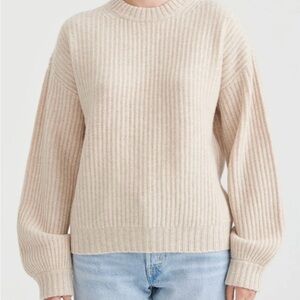 Super Luxe Cashmere Fisherman Sweater in Oatmeal